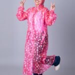 Varsha Gloss - Women's Raincoat with Adjuastable Hood and Star Print