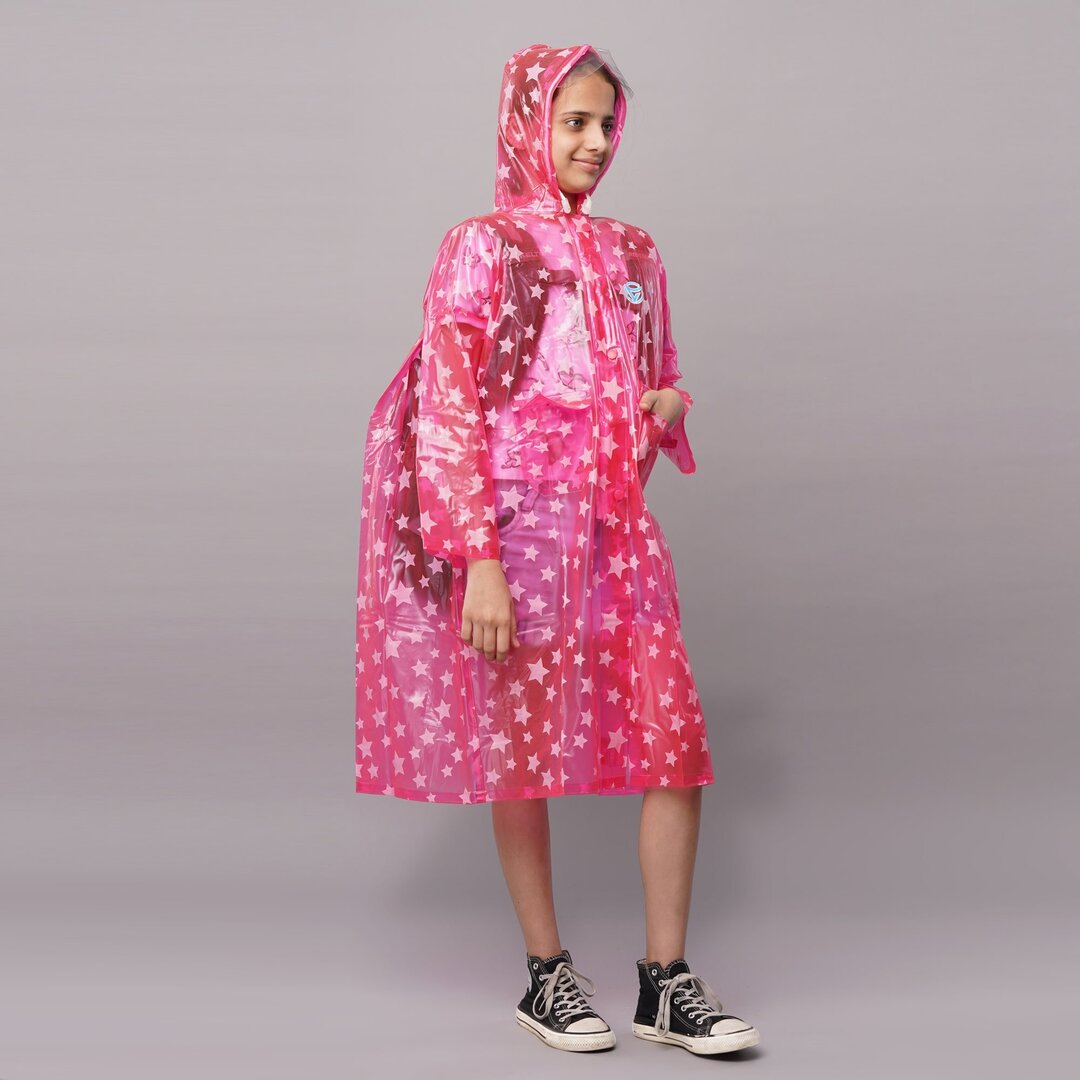 Kids Hooded Raincoat - Star Design Sb-63