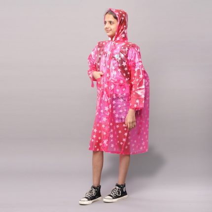 Kids Hooded Raincoat – Star Design