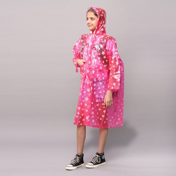 Kids Hooded Raincoat – Star Design