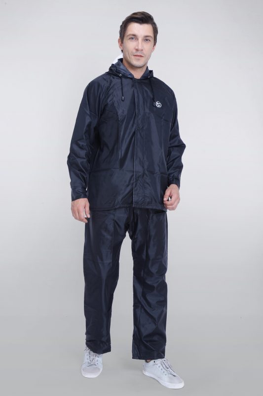 Reversible Double-Layered Rain Suit for Men - Marshal - Black, XL