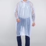 Unisex Transparent White Rain Poncho, Free Size - P015