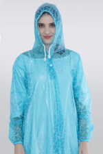 Unisex Rain Poncho with Web Design - P005 - Blue, Free Size