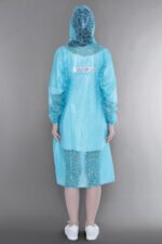 Unisex Rain Poncho with Web Design - P005 - Blue, Free Size