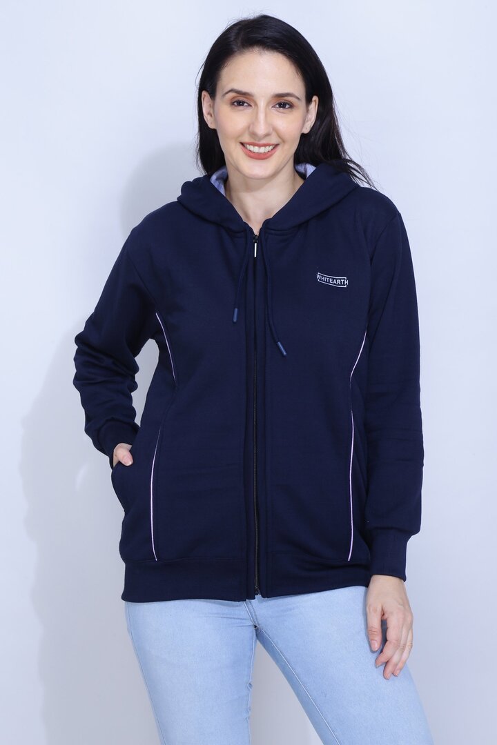 Hooded Sweatshirts for Women with Zipper WHITEARTH