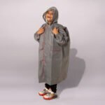 Kids Hooded Raincoat - Plain - Grey