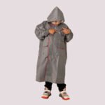 Kids Hooded Raincoat - Plain - Grey