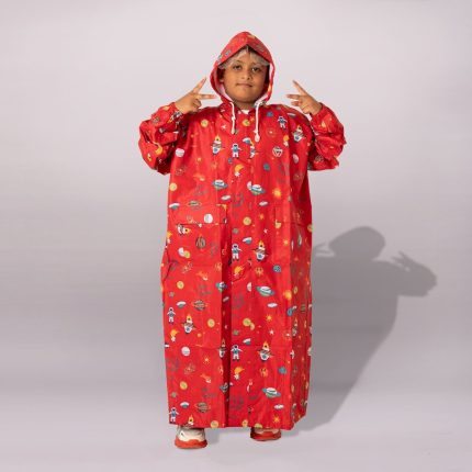 Kids Hooded Raincoat – Space Design