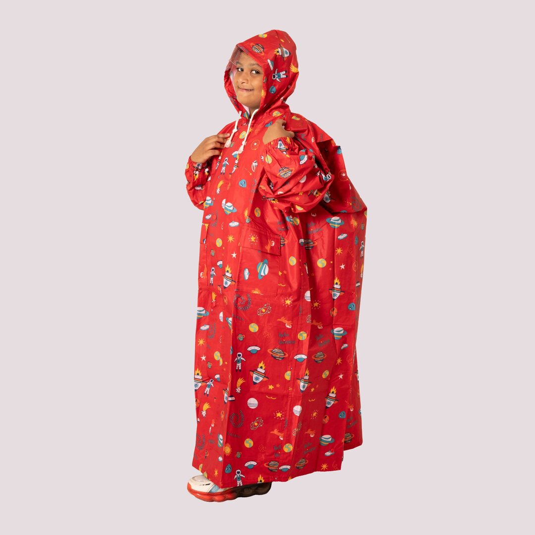 Varsha Splash Space Design Kids Hooded Raincoat SB 606