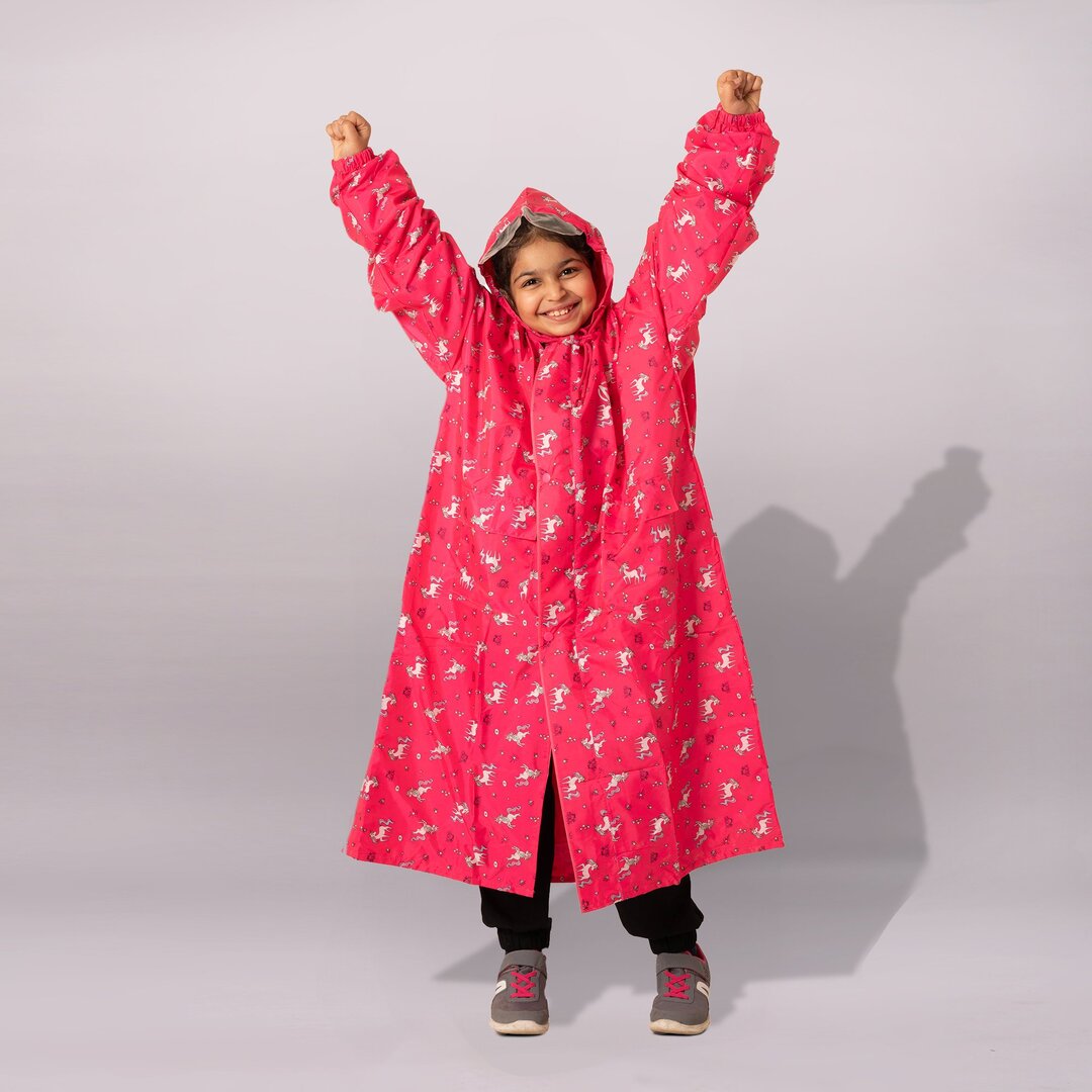 Kids Hooded Raincoat – Unicorn Design