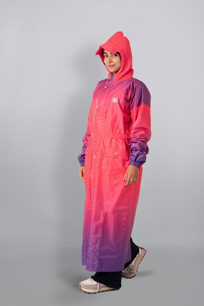 Ladies Raincoat - Gradient Print - Jungle green, L