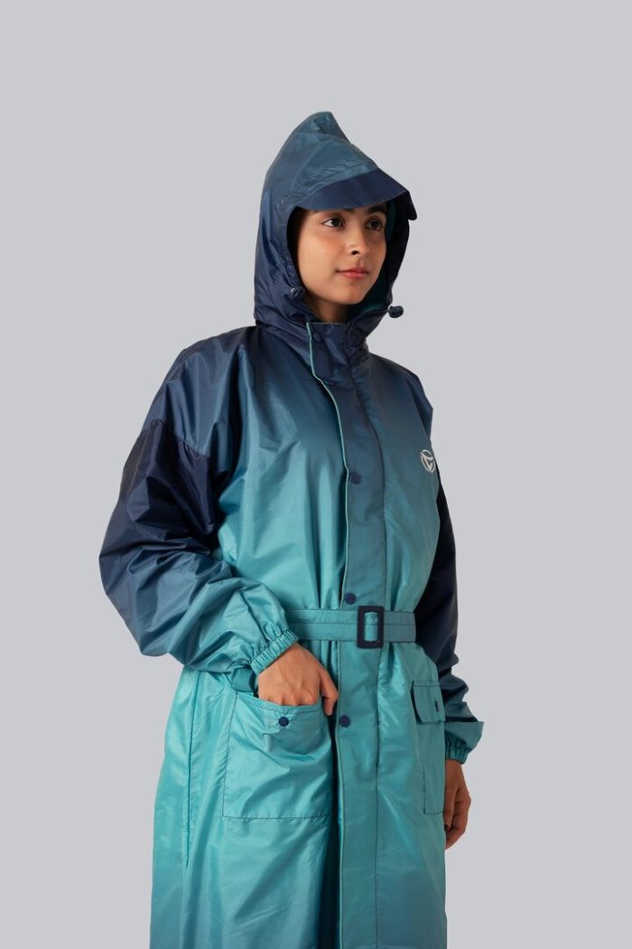 Ladies Raincoat - Gradient Print - Jungle green, L