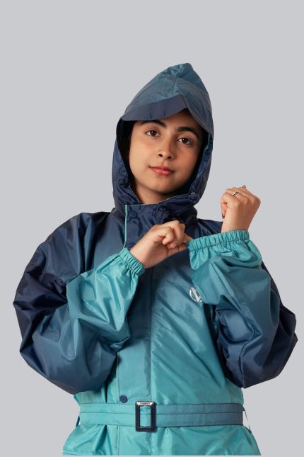 Ladies Raincoat - Gradient Print - Jungle green, L