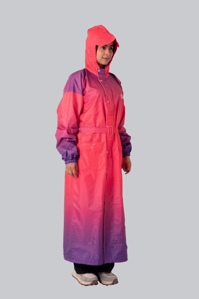 Ladies Raincoat - Gradient Print - Jungle green, L