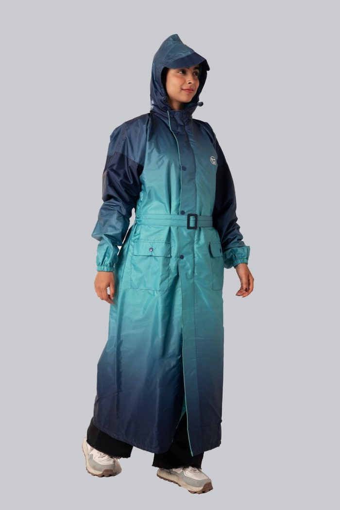 Ladies Raincoat - Gradient Print - Jungle green, L