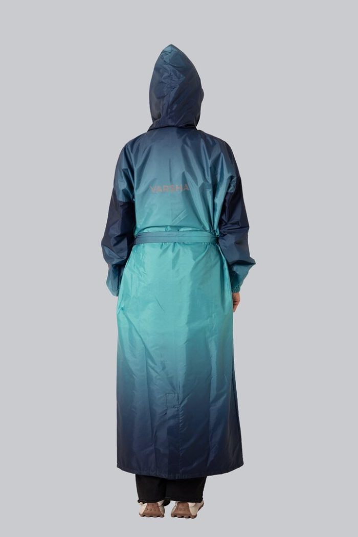 Ladies Raincoat - Gradient Print - Jungle green, L