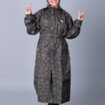 Varsha Empress Waterproof Raincoat for Women - Flower Print Trench Coat