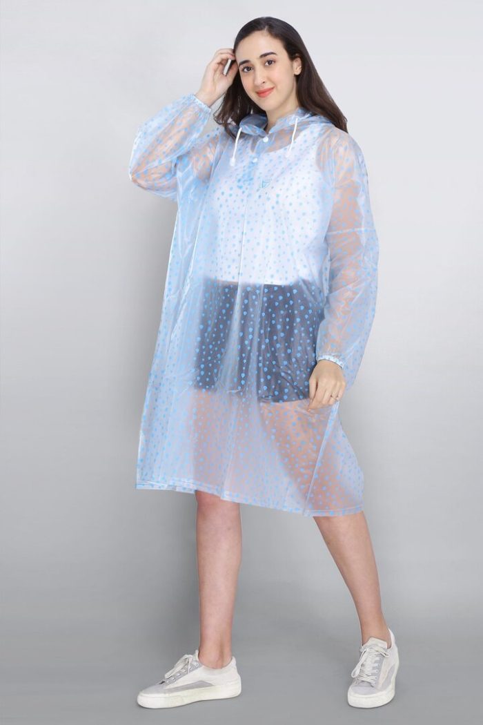 Unisex Rain Poncho with Raindrops