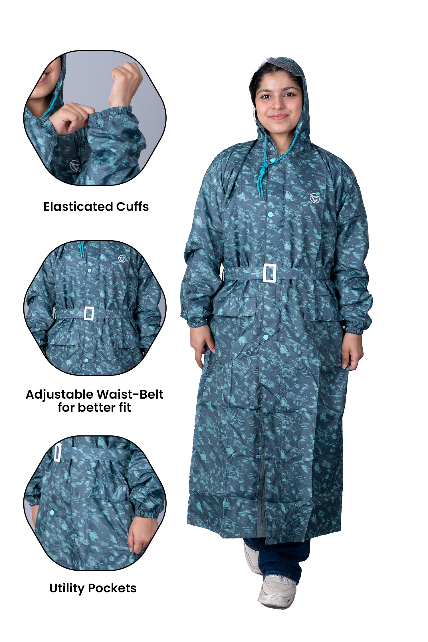 Ladies Raincoat – Geometric Design Varsha Rainwear