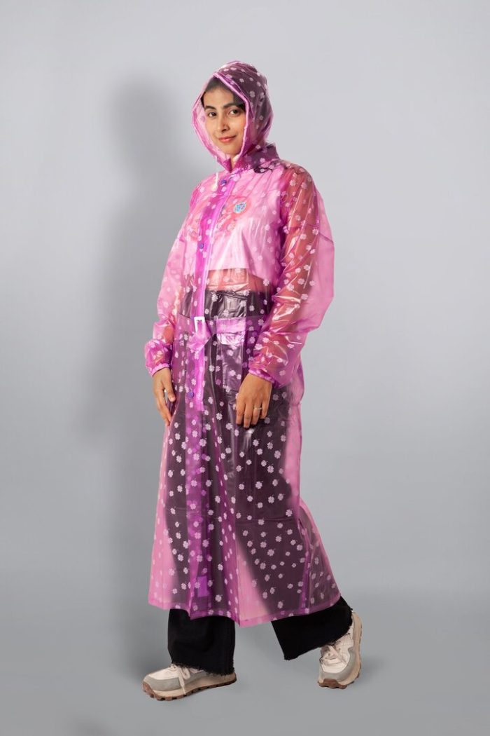 Ladies Raincoat Flower Print