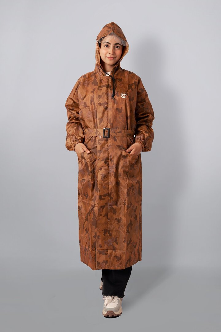 Varsha Empress Camo Print Nylon Reversible Ladies Raincoat L 1969