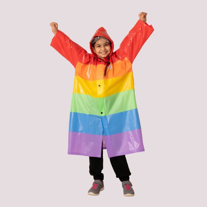 Kids Hooded Raincoat -Multicolor
