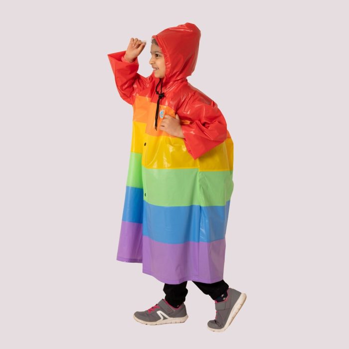 Kids Hooded Raincoat -Multicolor