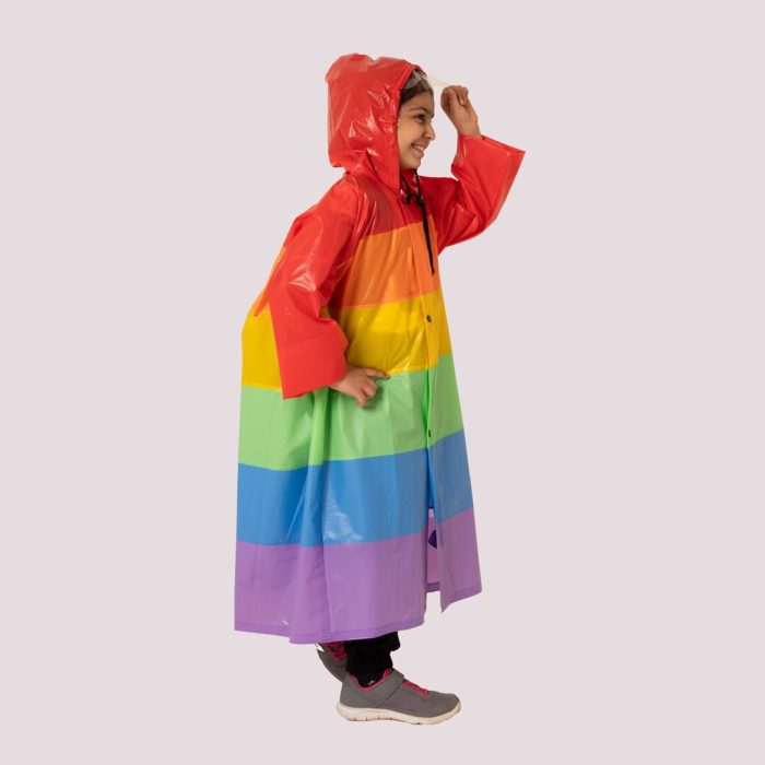 Kids Hooded Raincoat -Multicolor