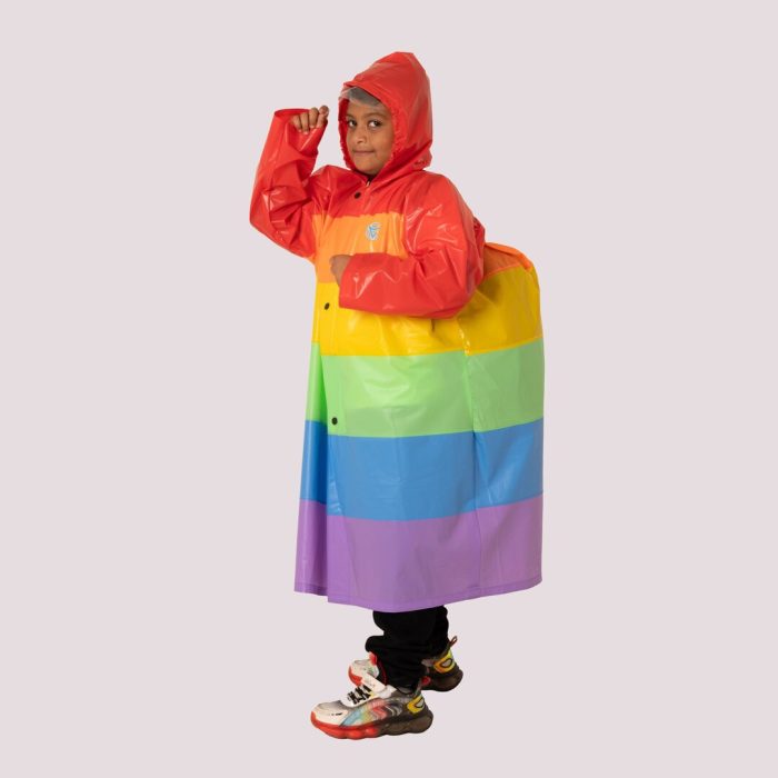 Kids Hooded Raincoat -Multicolor
