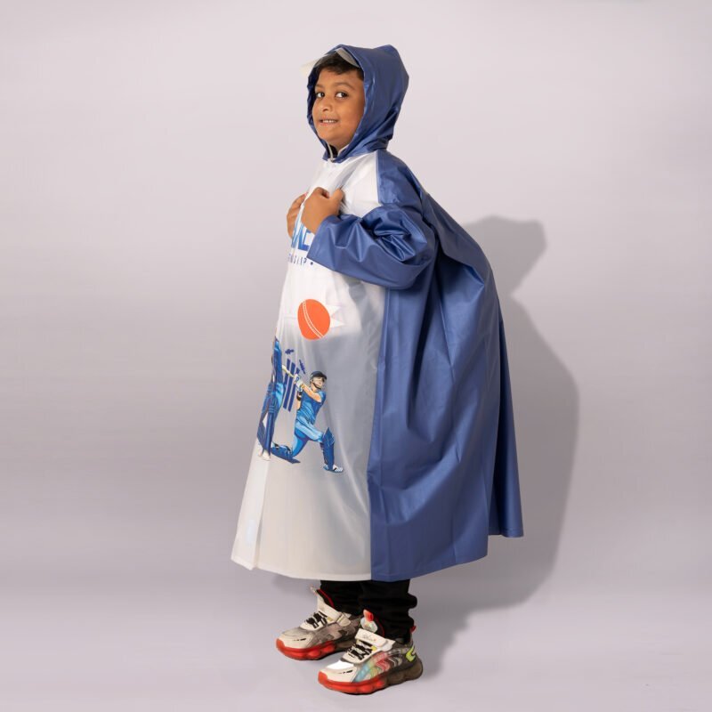 kids hooded raincoat cricket print