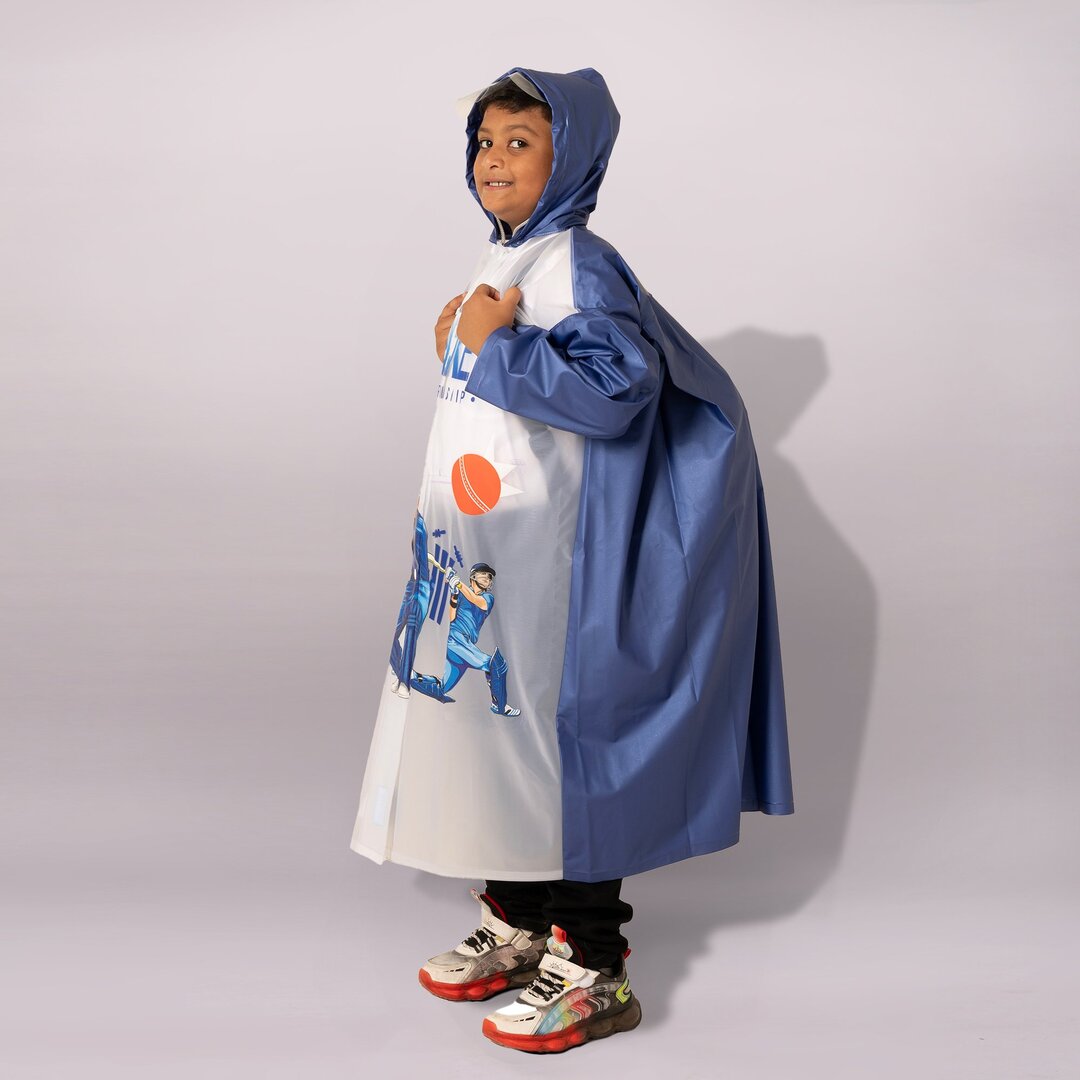 kids hooded raincoat cricket print