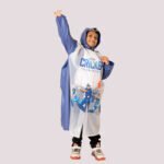 kids hooded raincoat cricket print