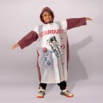 Kids Hooded Raincoat – Space Design