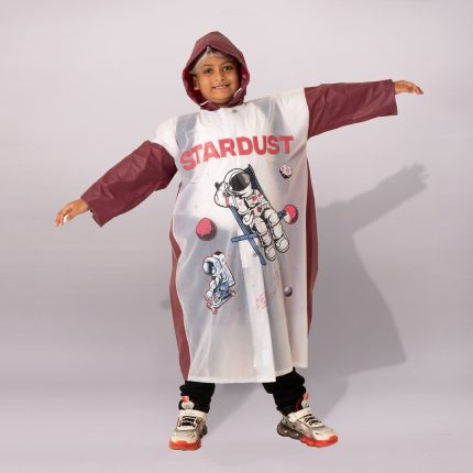 Kids Hooded Raincoat – Space Design
