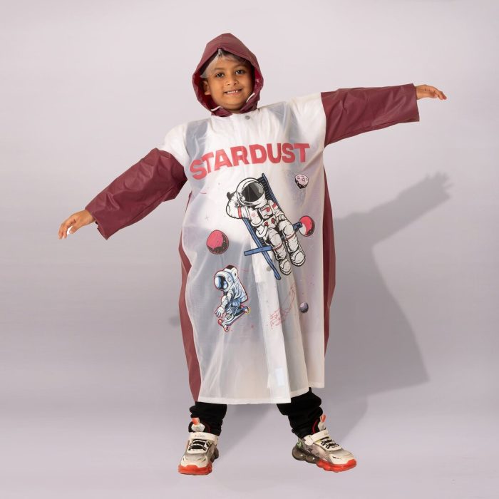 Kids Hooded Raincoat – Space Design