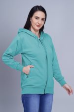 Whitearth Fleece Jacket for Women with Hoodie and Zipper Pockets(L-800)