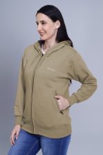 Whitearth Fleece Jacket for Women with Hoodie and Zipper Pockets(L-800) - Image 2