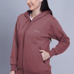 Whitearth Fleece Jacket for Women with Hoodie and Zipper Pockets(L-800)