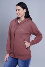 Whitearth Fleece Jacket for Women with Hoodie and Zipper Pockets(L-800)