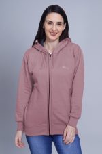 Whitearth Fleece Jacket for Women with Hoodie and Zipper Pockets(L-800) - Image 2