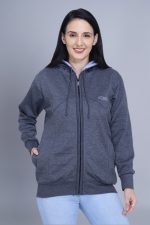 Whitearth Fleece Jacket for Women with Hoodie and Zipper Pockets(L-800) - Image 2