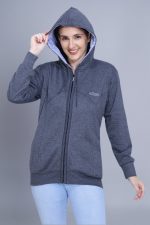 Whitearth Fleece Jacket for Women with Hoodie and Zipper Pockets(L-800)
